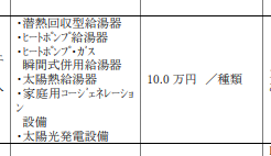 エコジョーズ給湯器の補助額詳細（横浜市）
