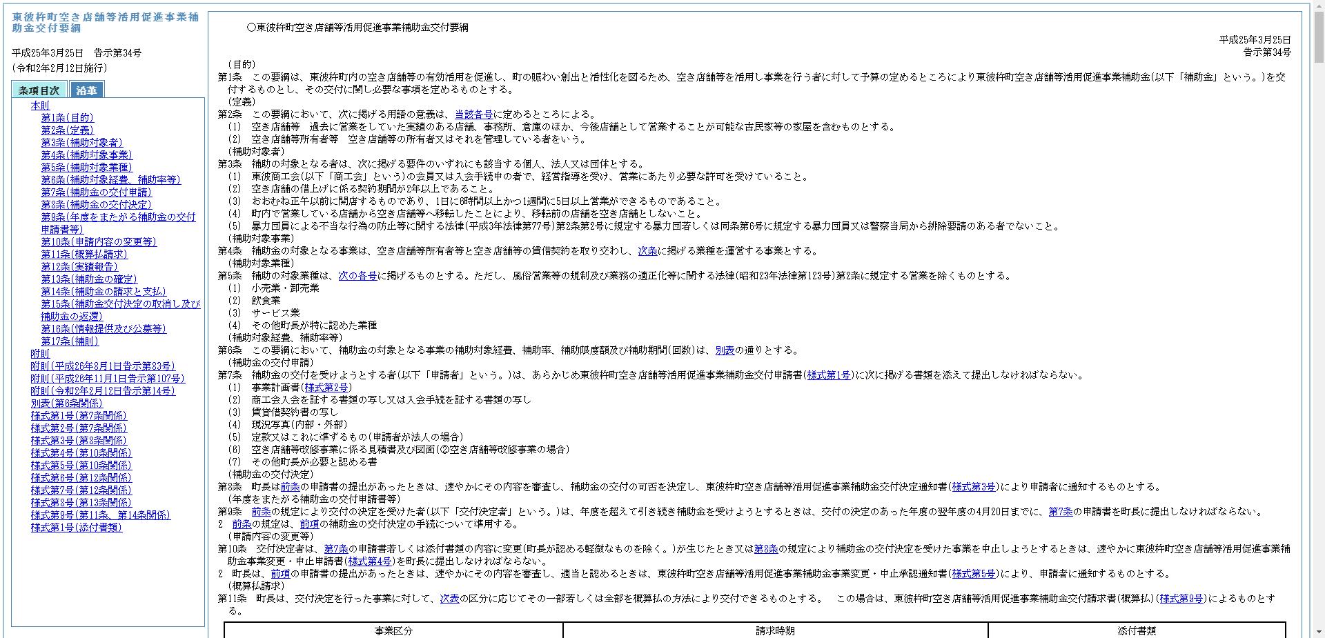 東彼杵町空き店舗等活用促進事業