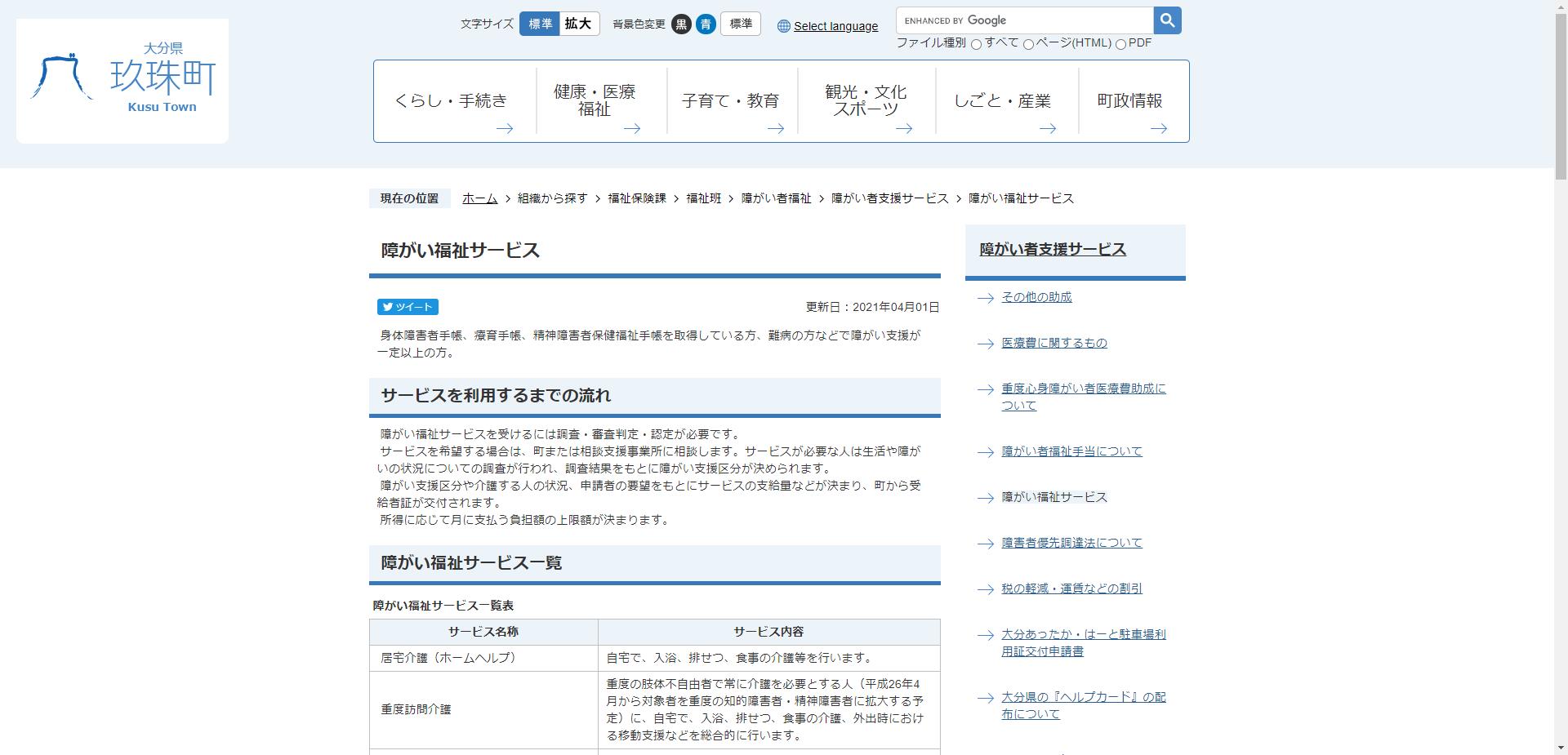 玖珠町日常生活用具給付事業