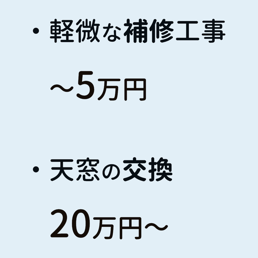 天窓の雨漏り 修理費用