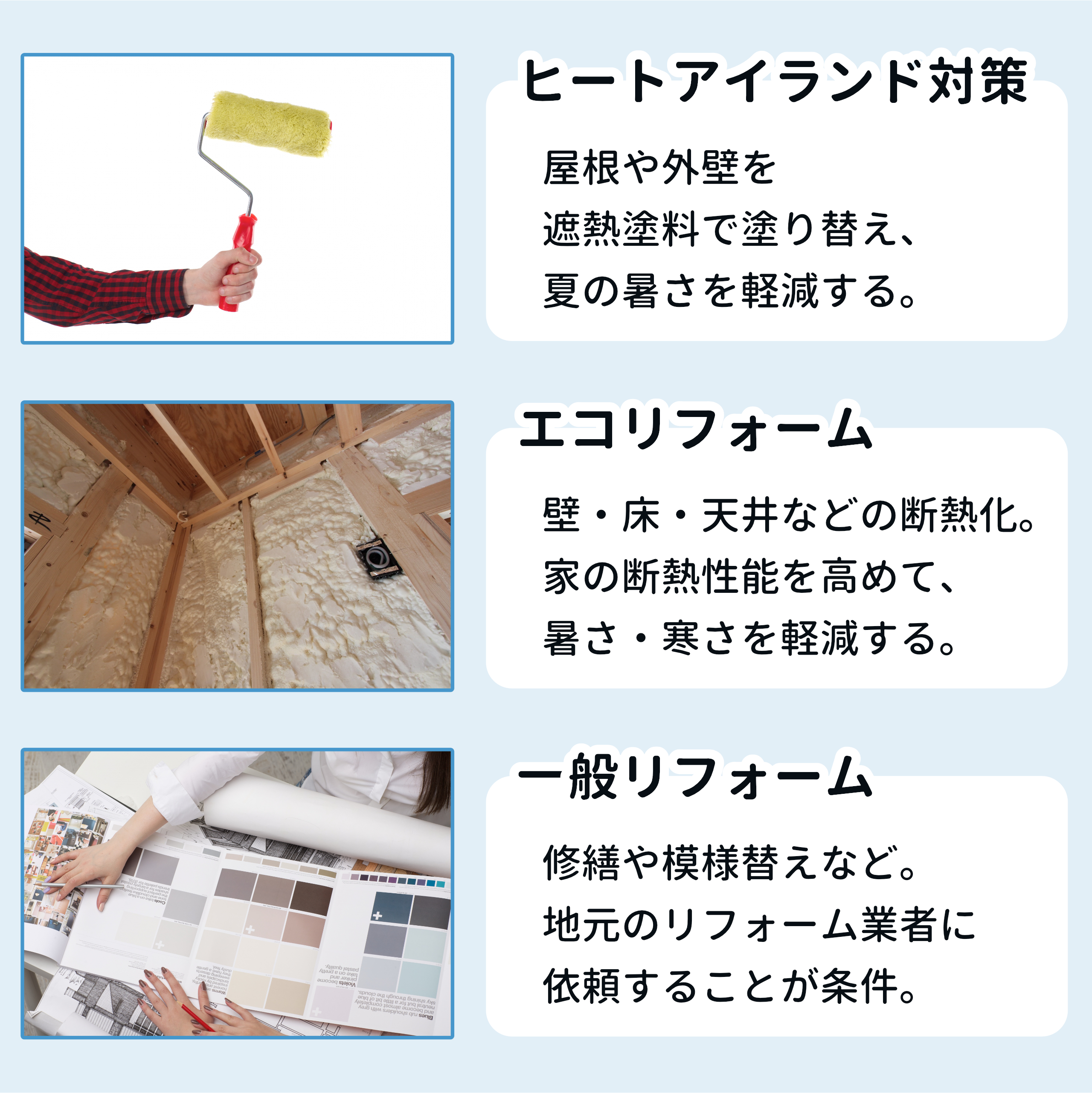 補助金・助成金が受けられるリフォーム工事リスト